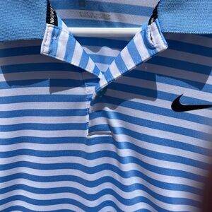 Nike Dri-Fit Blue Striped Men's Polo Shirt SZ M